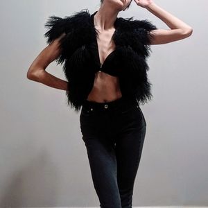 Thakoon Black Mongolian Lamb Fur